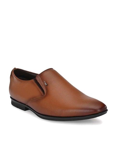 hitz men's tan formal slip-ons