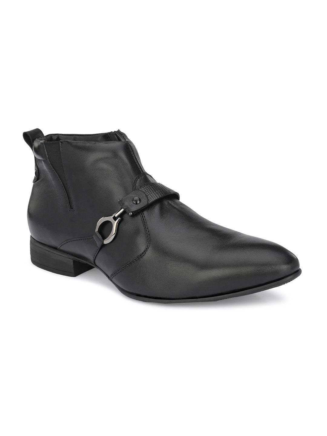 hitz men black leather regular boots
