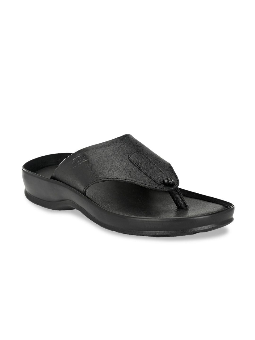 hitz men black leather sandals