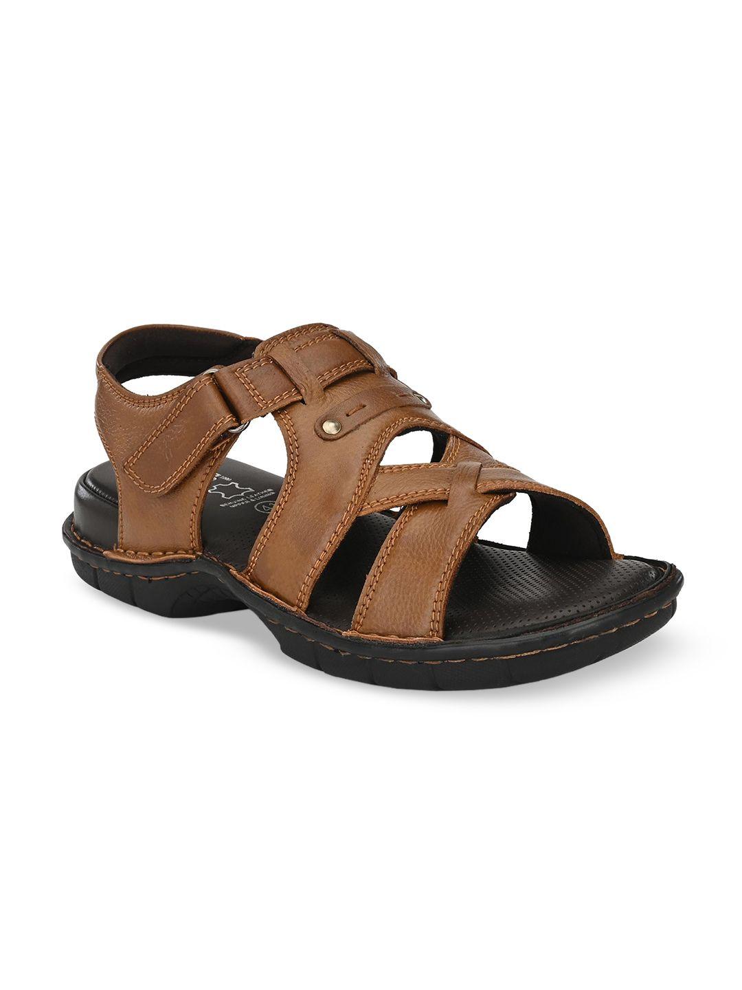 hitz men brown leather sandals