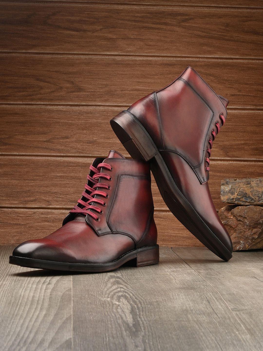 hitz men leather mid-top regular boots