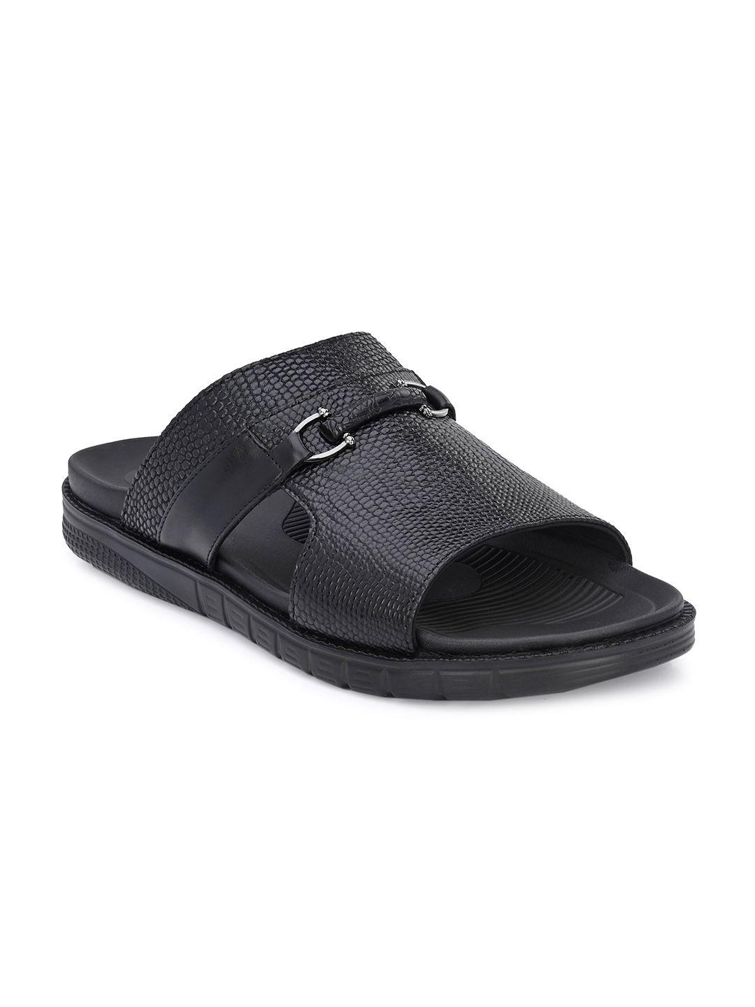 hitz men textured leather comfort sandals