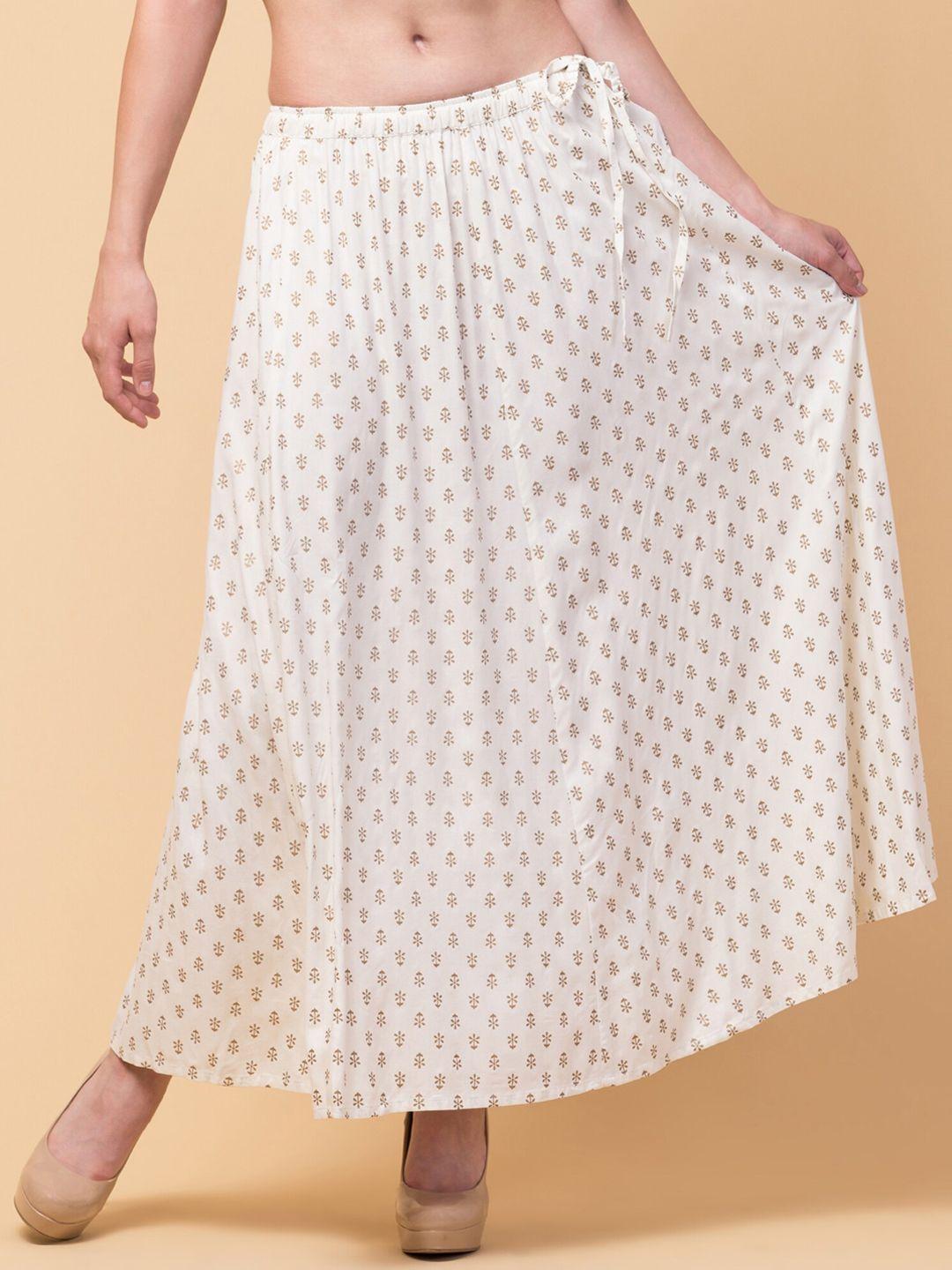 hive91 women ethnic printed flared maxi skirt