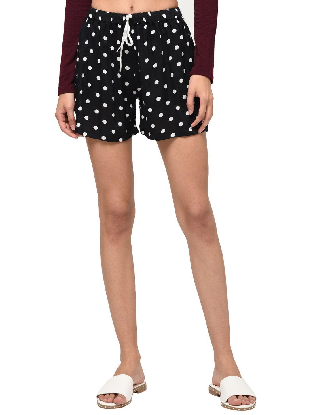 hive91 women black printed shorts