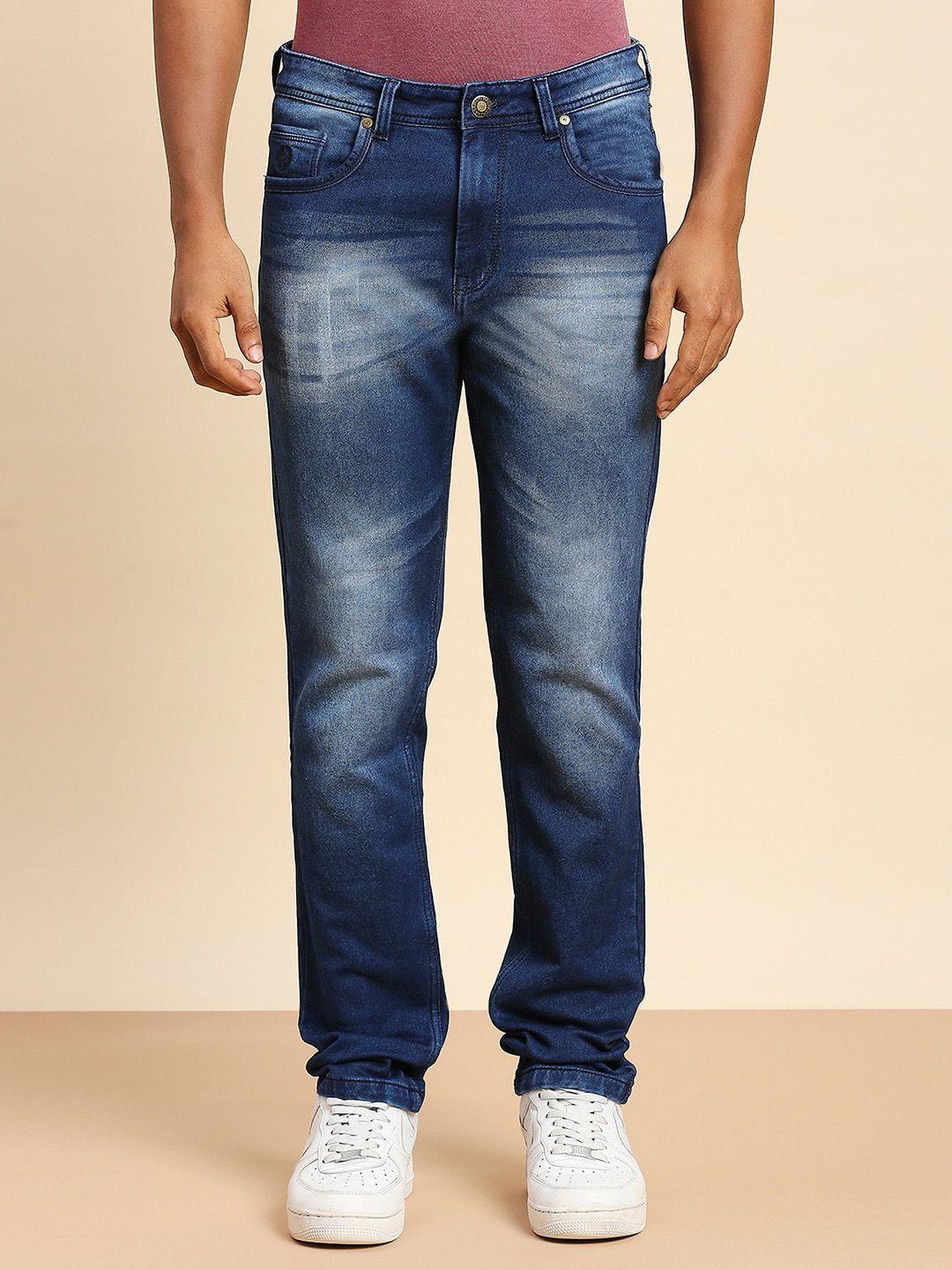hj hasasi men straight fit high-rise low distress heavy fade jeans