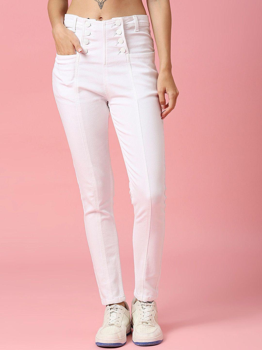 hj-hasasi-women-white-slim-fit-high-rise-slash-knee-stretchable-jeans