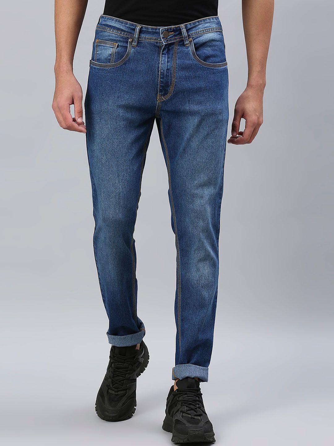 hj hasasi men blue slim fit light fade stretchable jeans