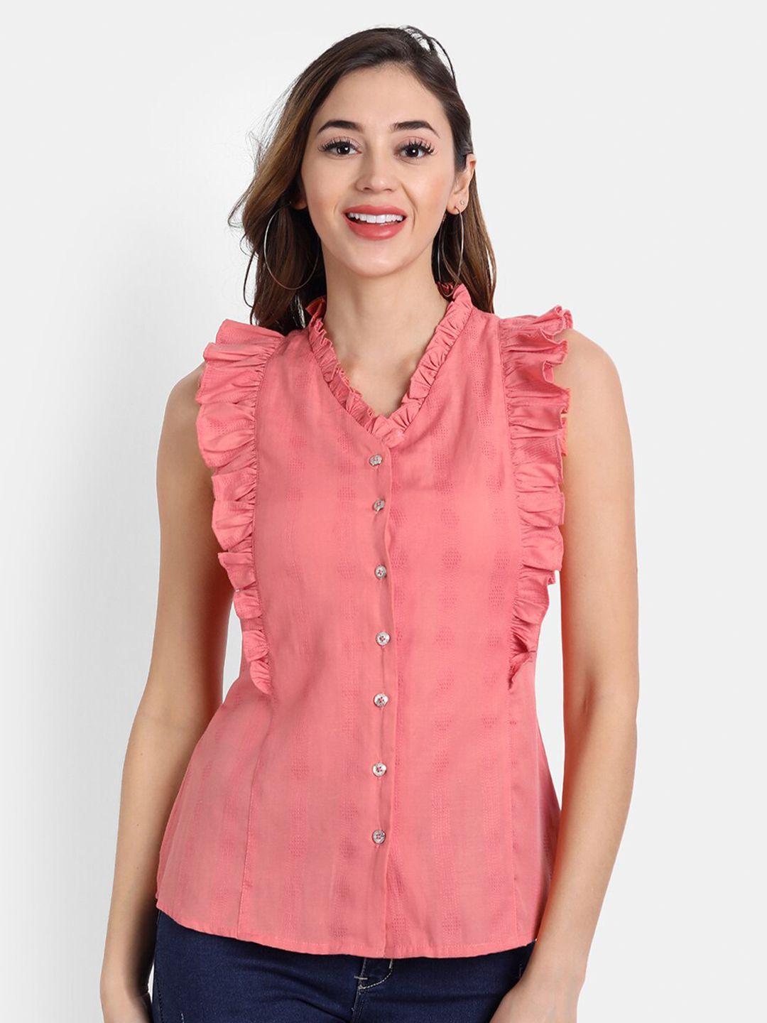 hk colours of fashion coral shirt style top