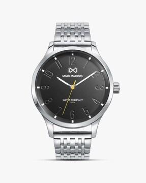 hm7143-56 analogue watch with stainless steel strap