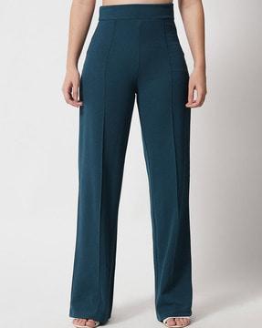 hogh-rise straight fit trousers