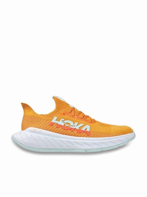 hoka men's carbon x 3 radiant yellow running shoes