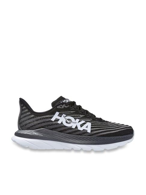 hoka men's mach 5 grey & black running shoes