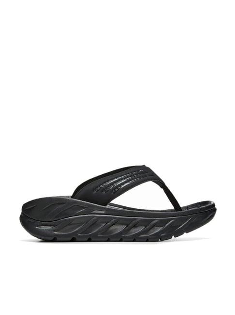 hoka men's ora recovery black flip flops