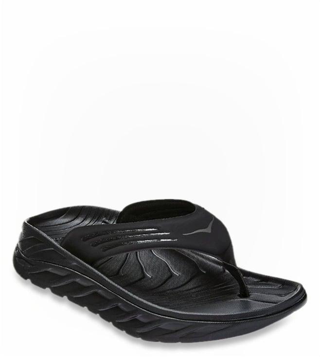 hoka men's ora recovery black flip flops