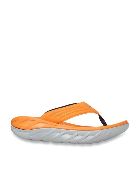 hoka men's recovery blazing orange flip flops