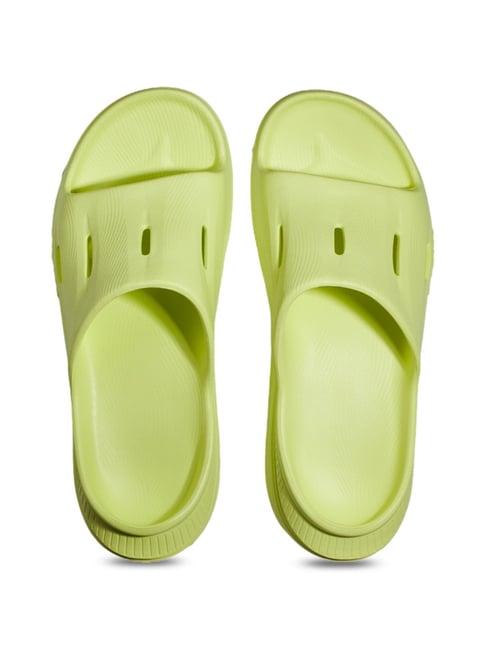 hoka men's u ora recovery green slides