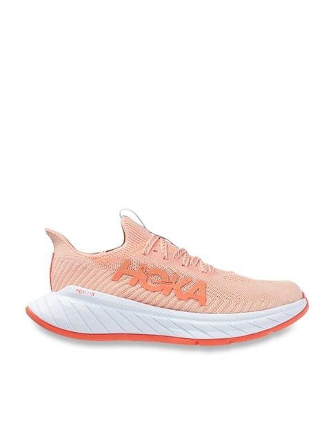 hoka women's carbon x 3 peach & sky running shoes