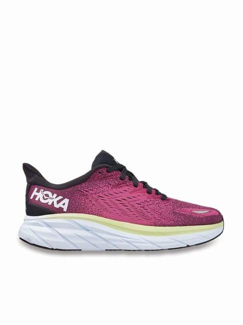 hoka women's clifton 8 rose pink running shoes