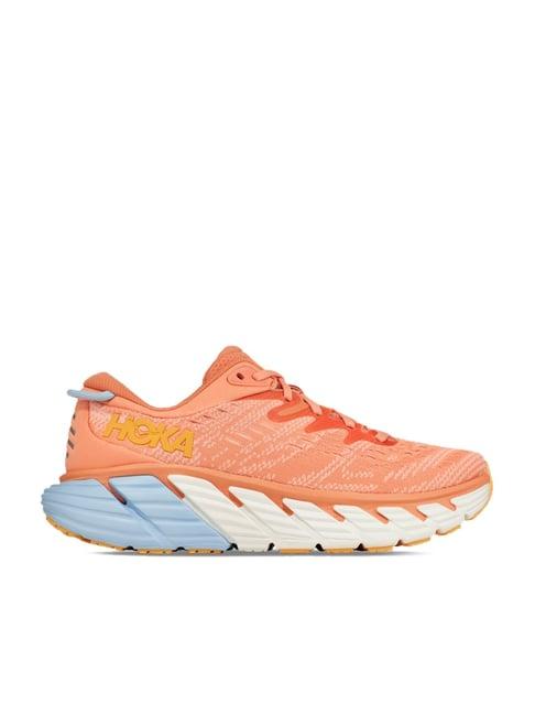 hoka women's gaviota 4 salmon pink running shoes