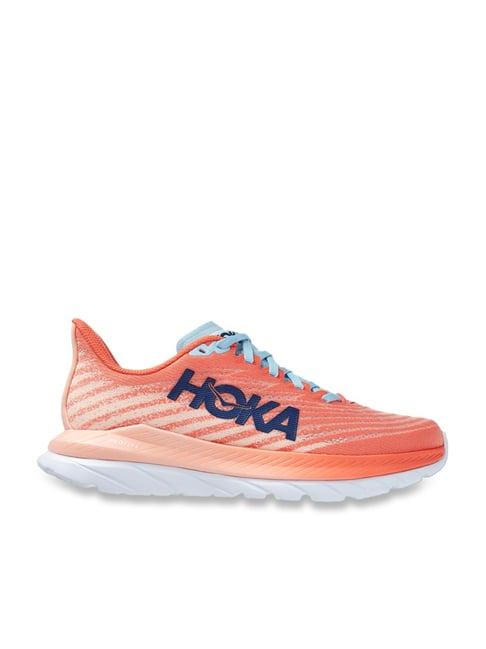 hoka women's mach 5 coral pink running shoes