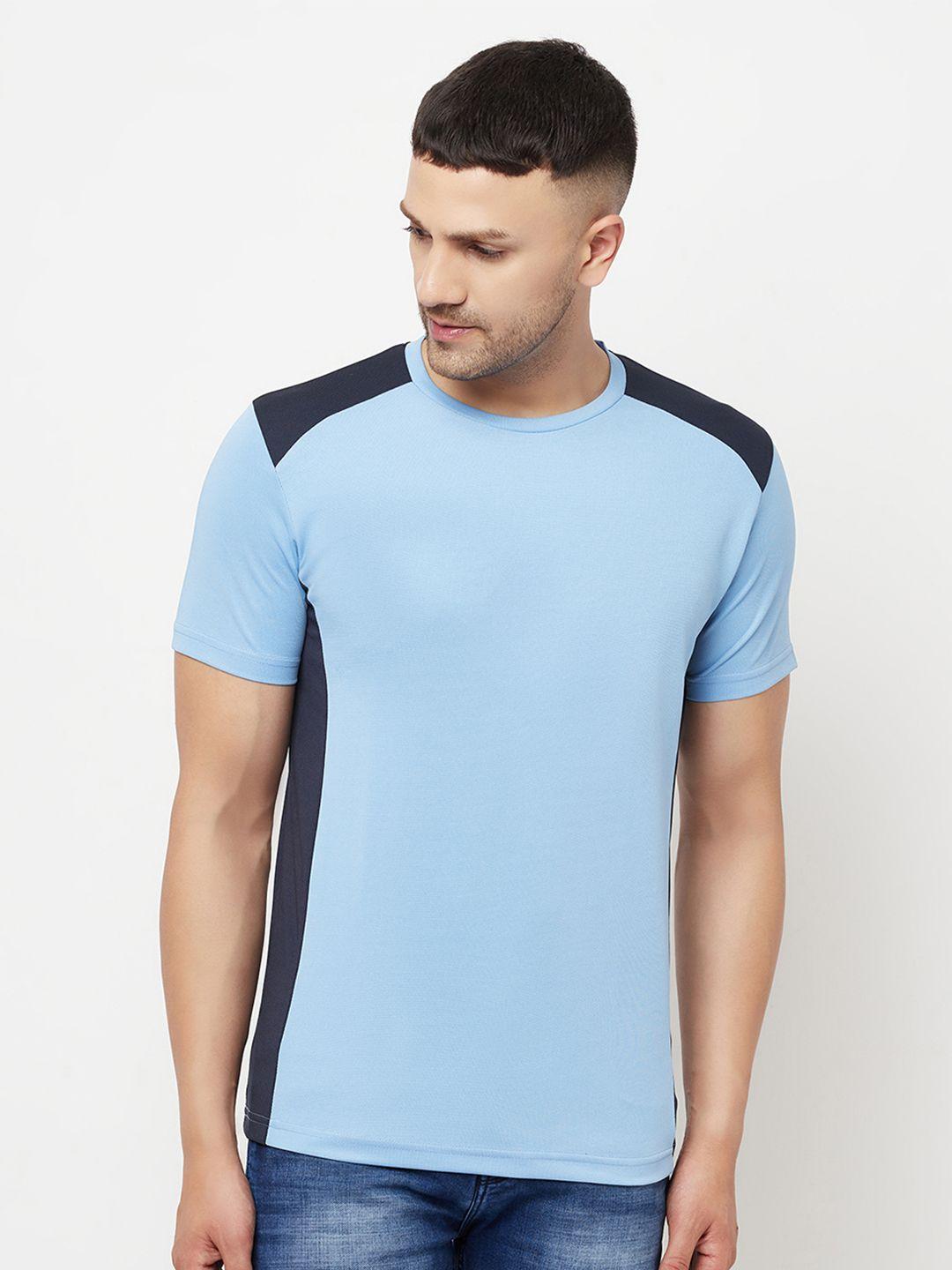 holdit men blue colourblocked t-shirt