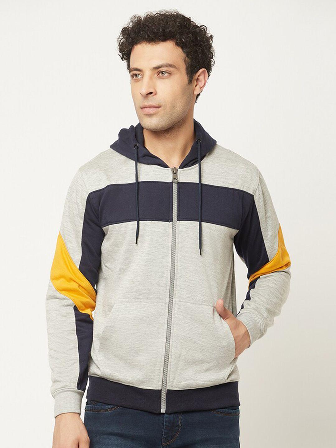 holdit men colourblocked hooded front-open sweatshirt
