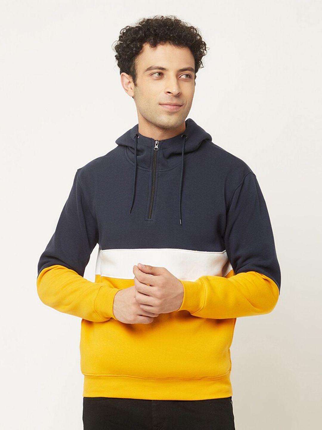 holdit men colourblocked hooded pullover sweatshirt