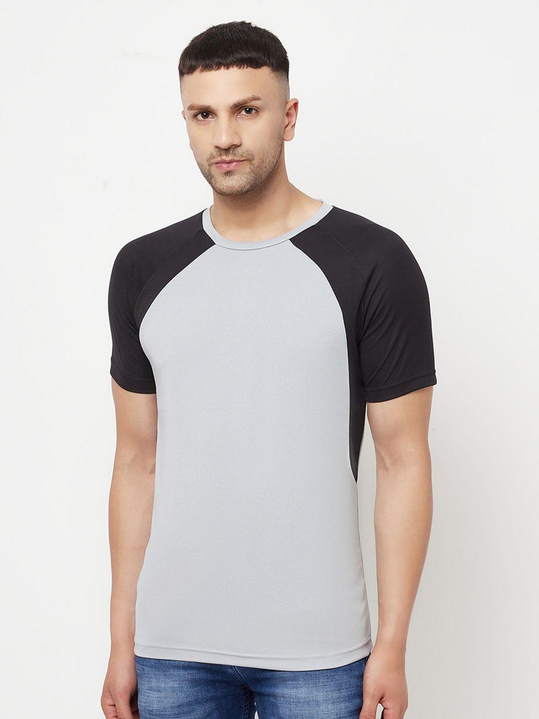 holdit men grey colourblocked t-shirt