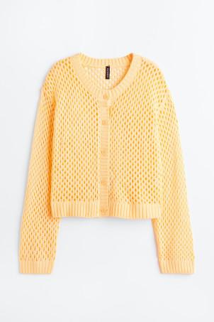 hole-knit cardigan