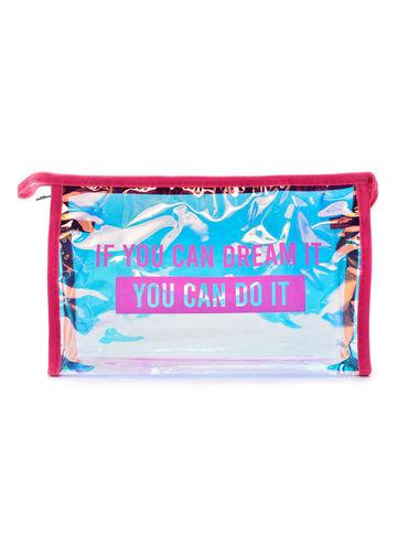 holographic dream daily essential pouch - dark pink