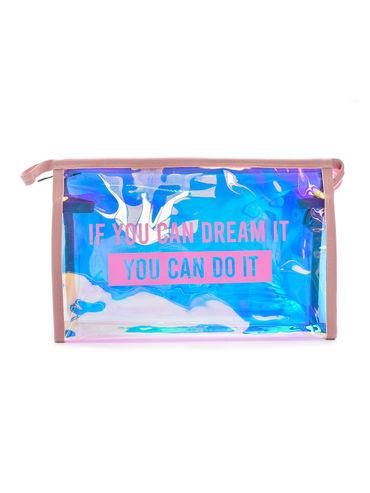 holographic dream daily essential pouch - pink