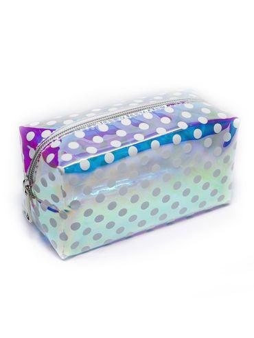 holographic mini multi-purpose make up travel pouch polka dot