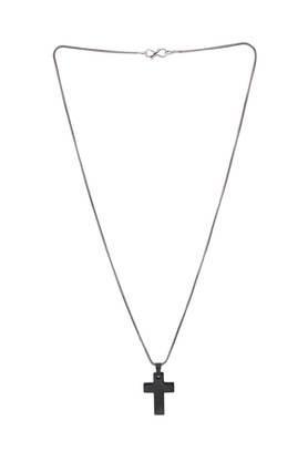 holy cross black pendant with chain