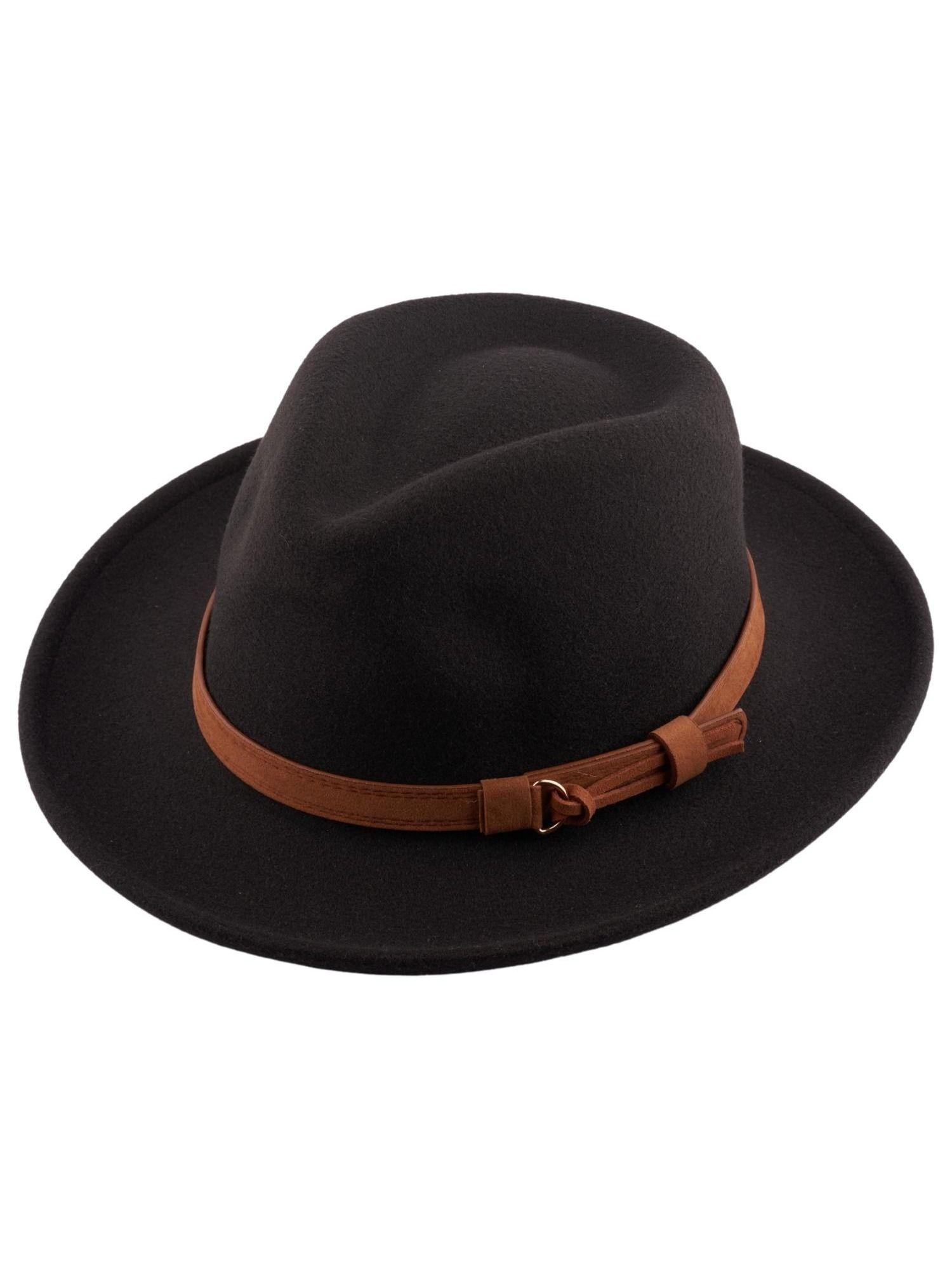 homburg solid black fedora hat
