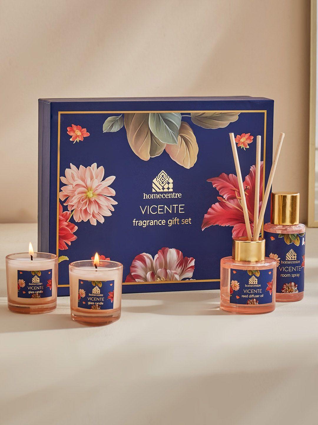home centre vicente blue 5 pieces floral scented frgrance gift set