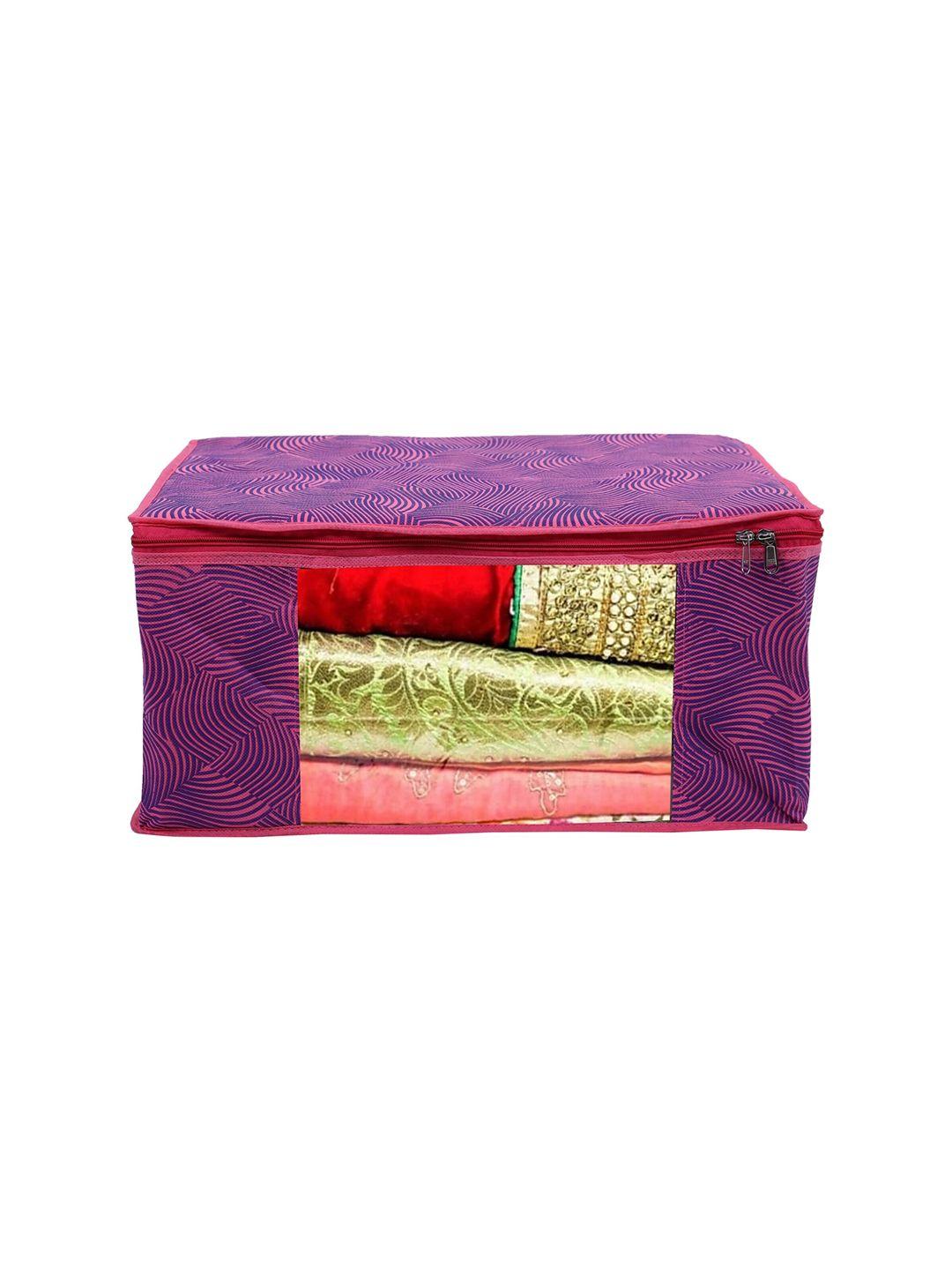 home fresh pink printed saree organiser