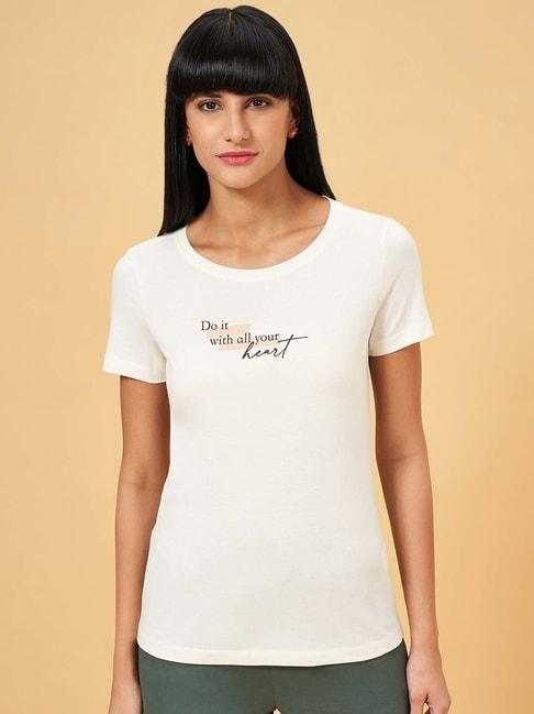 honey by pantaloons cream cotton printed t-shirt