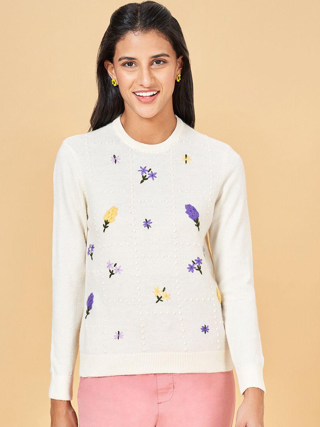 honey by pantaloons floral embroidered pullover