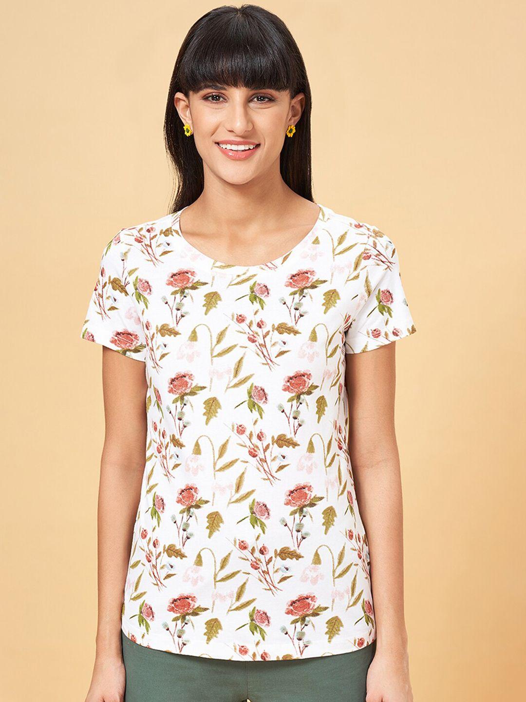 honey by pantaloons floral printed round neck  cotton t-shirt