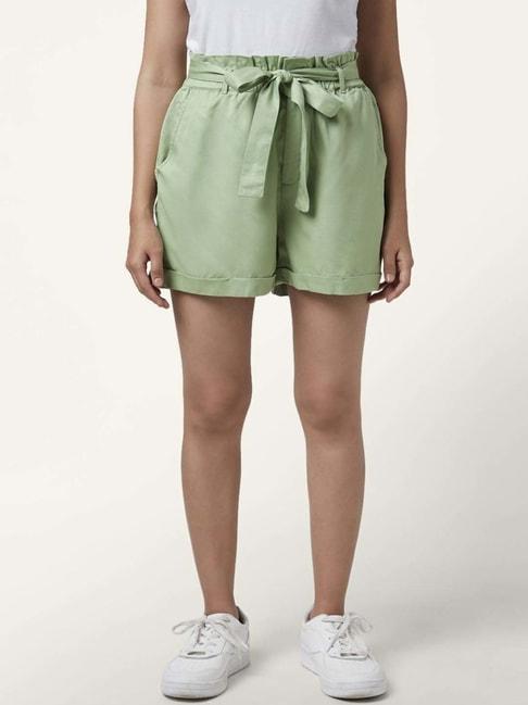 honey-by-pantaloons-green-high-rise-shorts