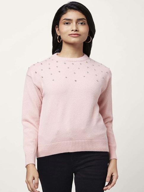honey by pantaloons pink embellished sweater