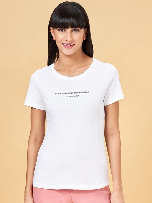 honey by pantaloons white cotton printed t-shirt