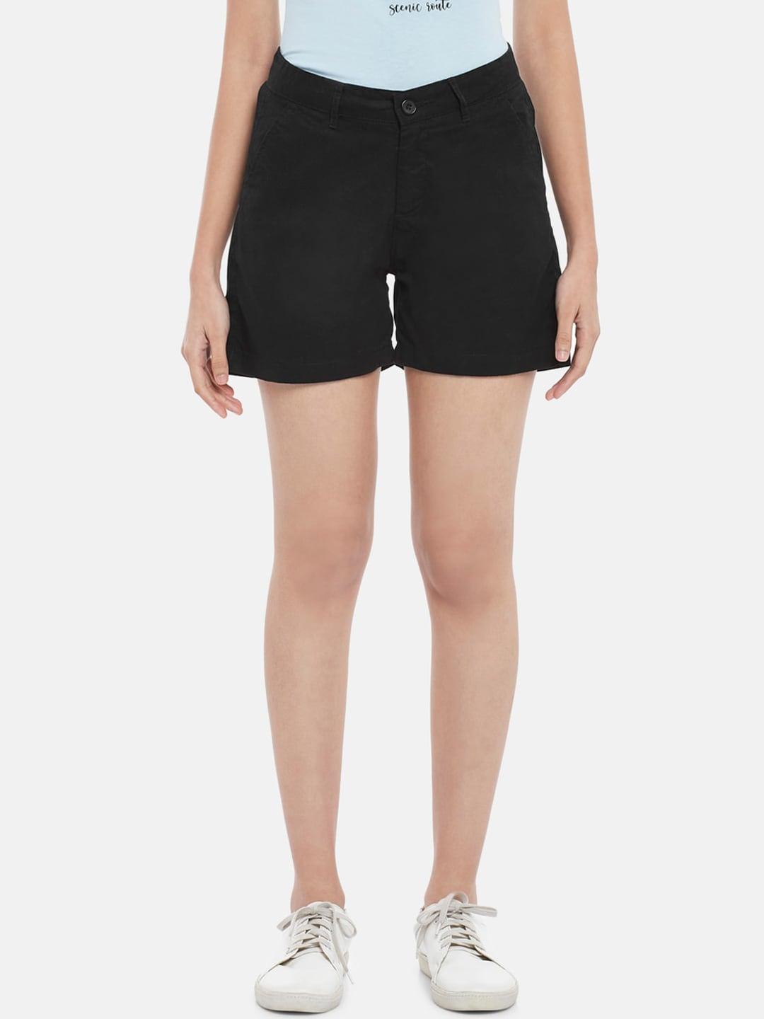 honey-by-pantaloons-women-black-solid-shorts