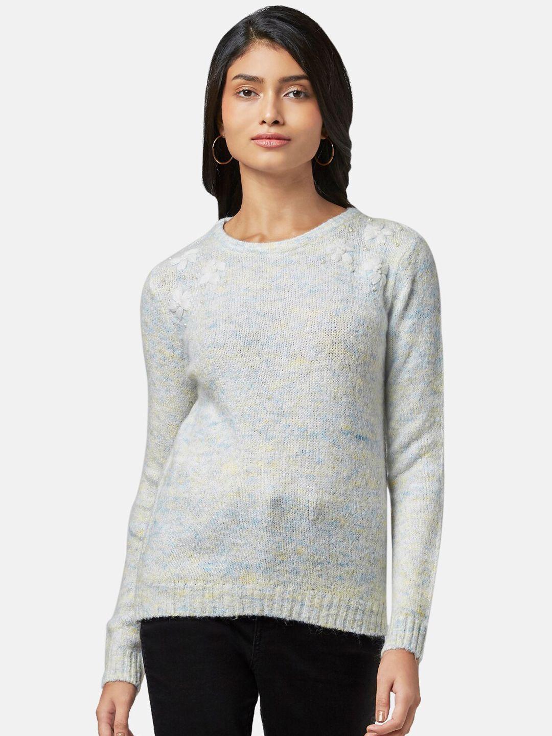 honey by pantaloons women blue & white floral pullover