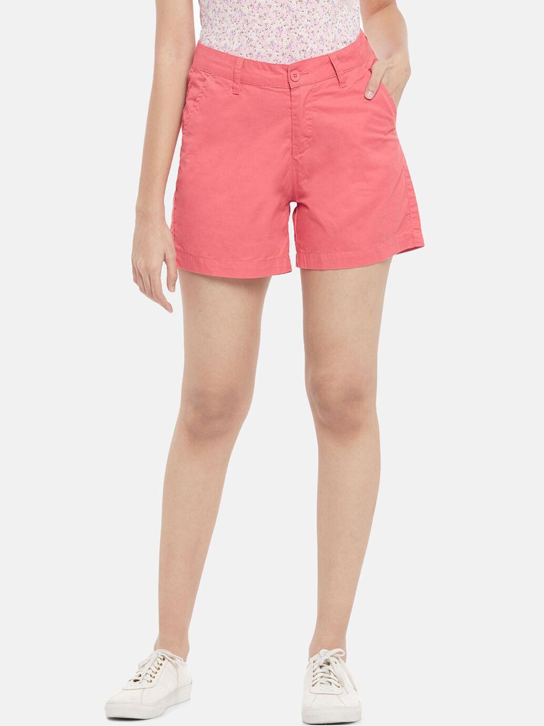 honey-by-pantaloons-women-coral-cotton-regular-shorts