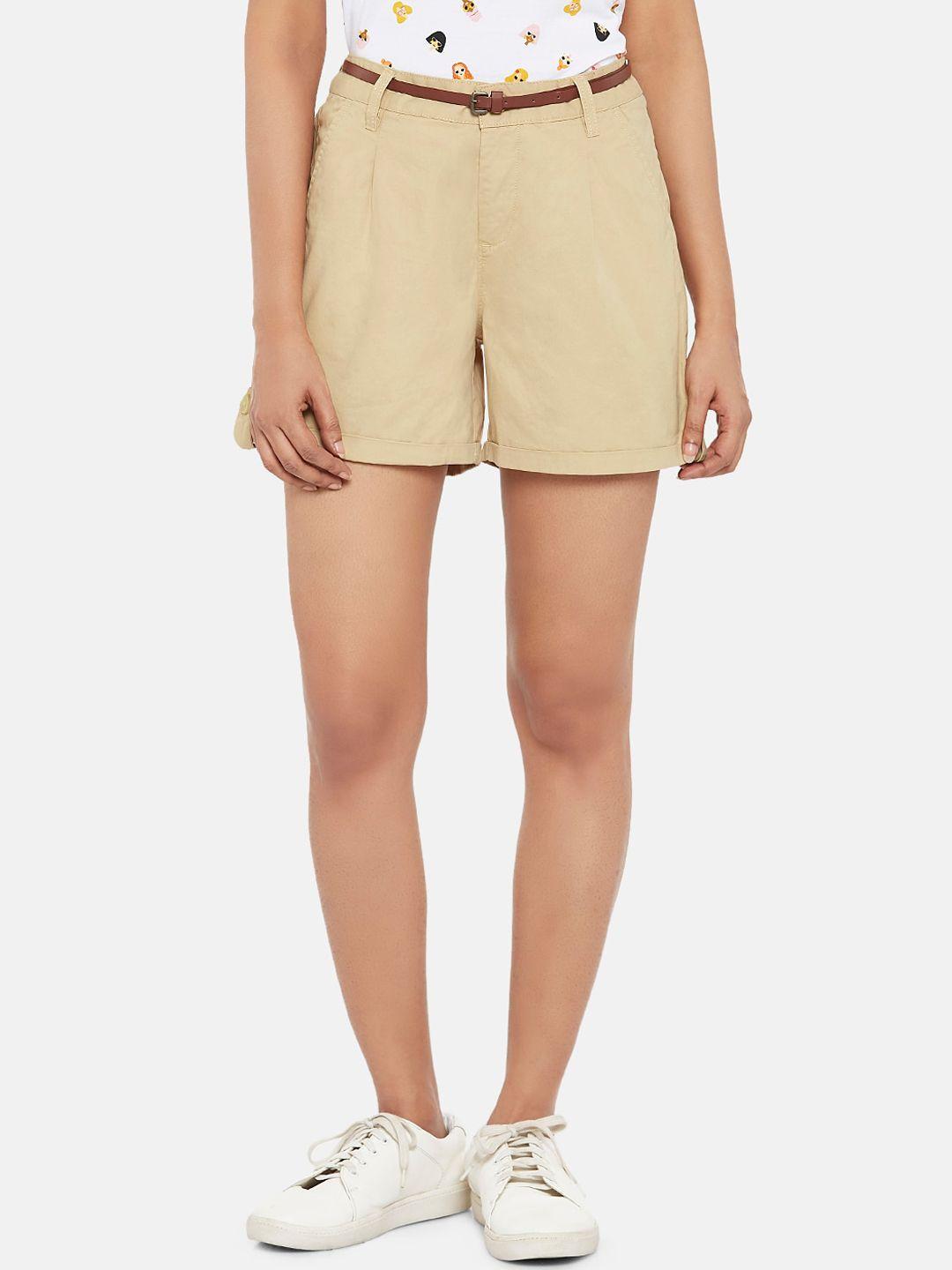 honey-by-pantaloons-women-khaki-solid-regular-fit-cotton-shorts