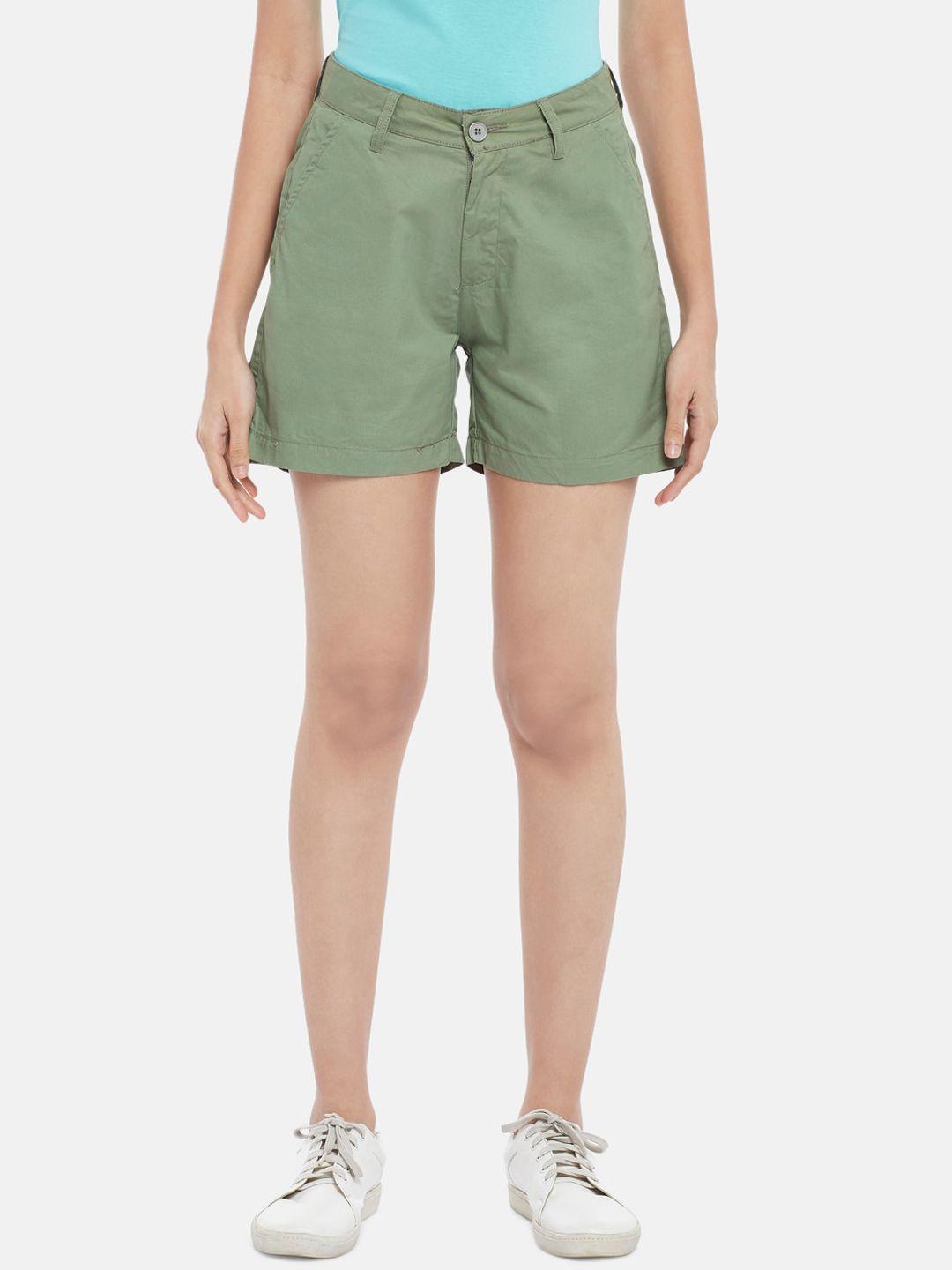 honey-by-pantaloons-women-olive-green-solid-shorts