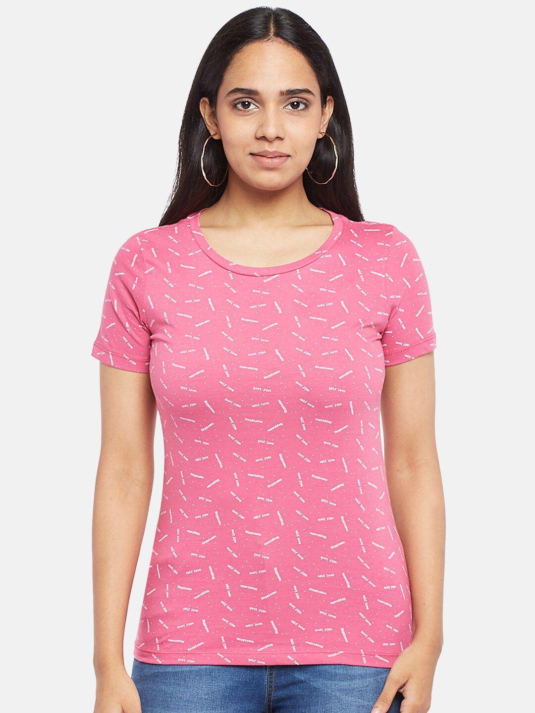 honey by pantaloons women pink printed t-shirt