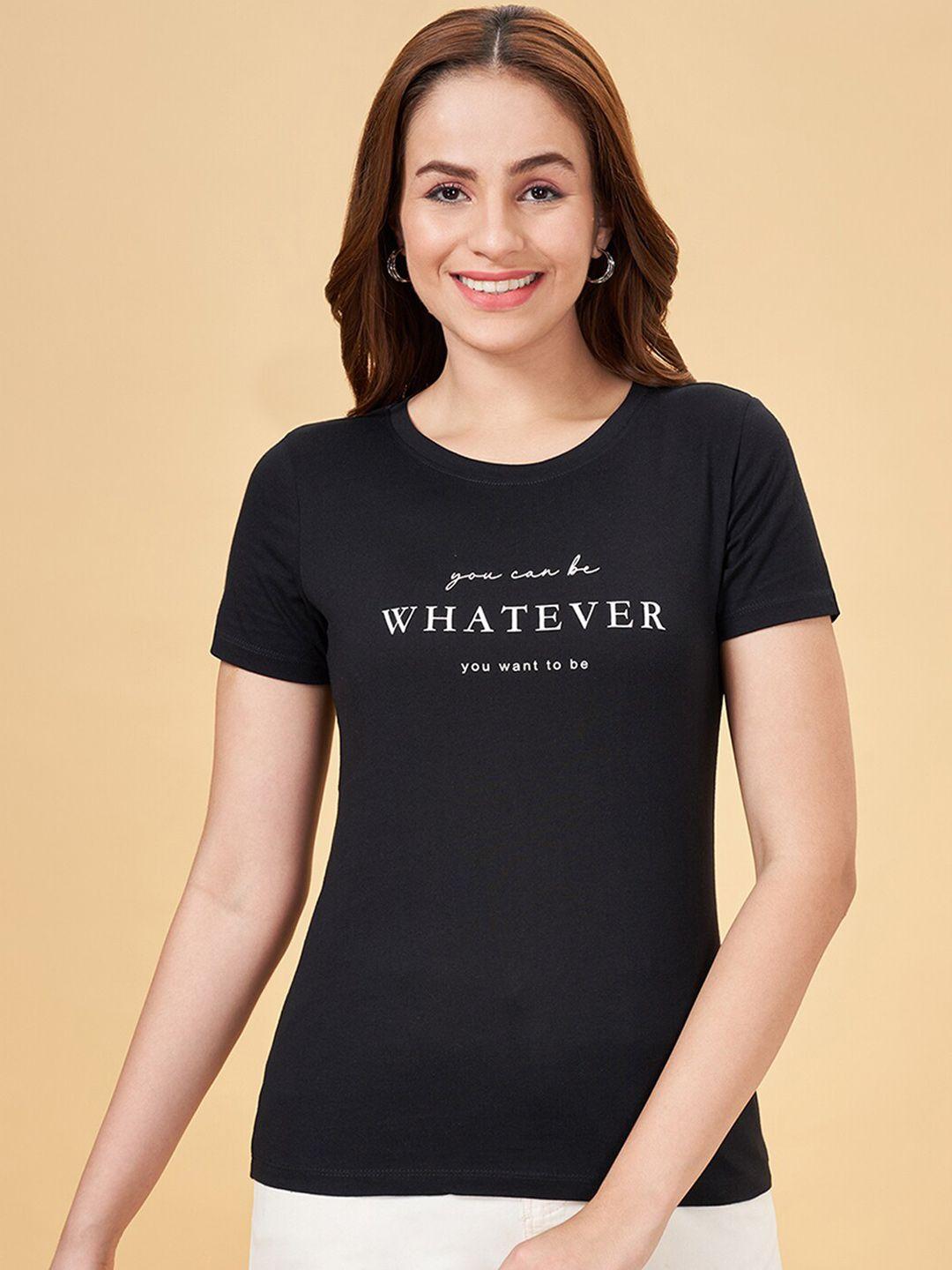 honey by pantaloons women typography v-neck t-shirt