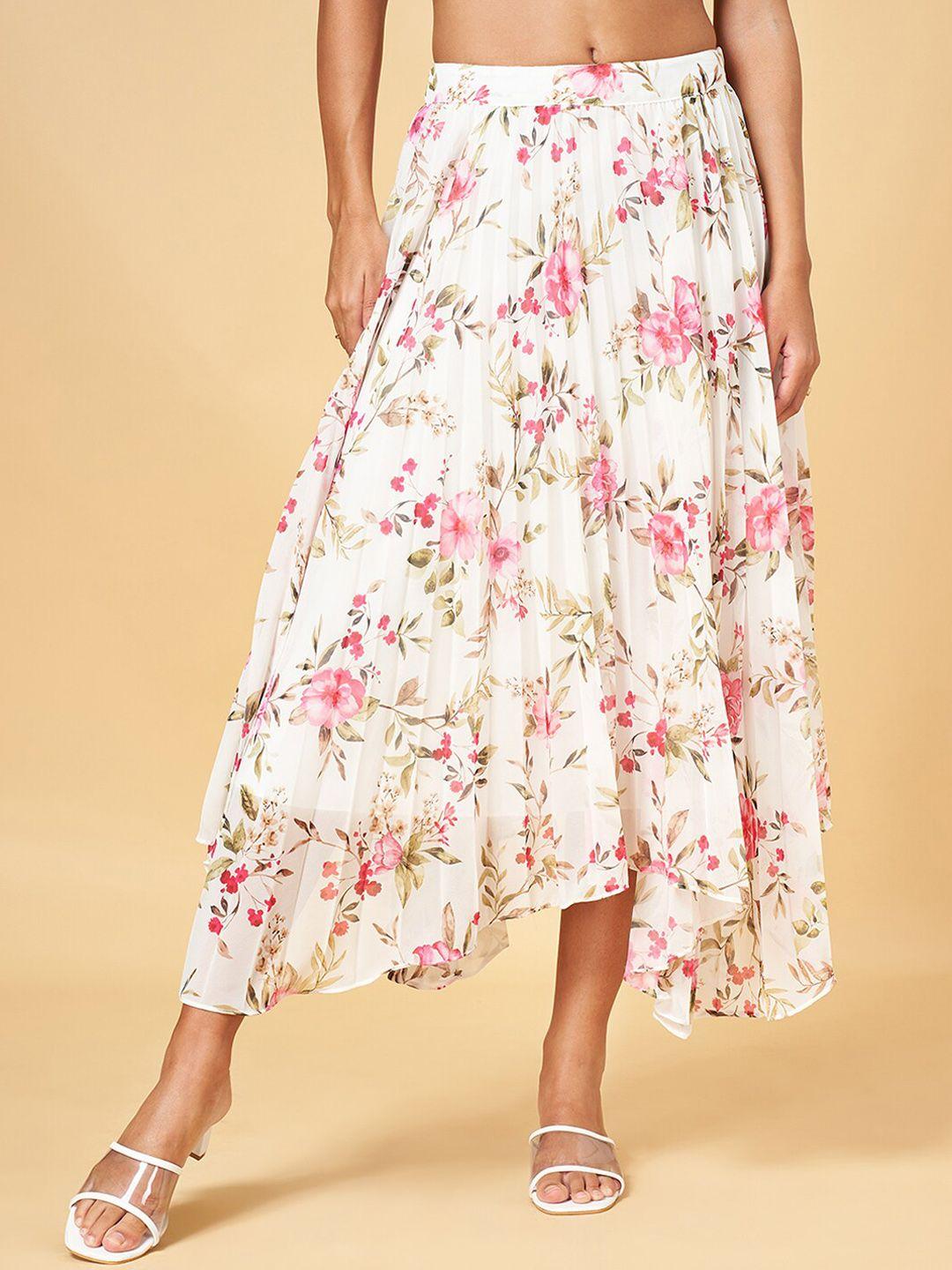 honey by pantaloons  printed flared midi skirt